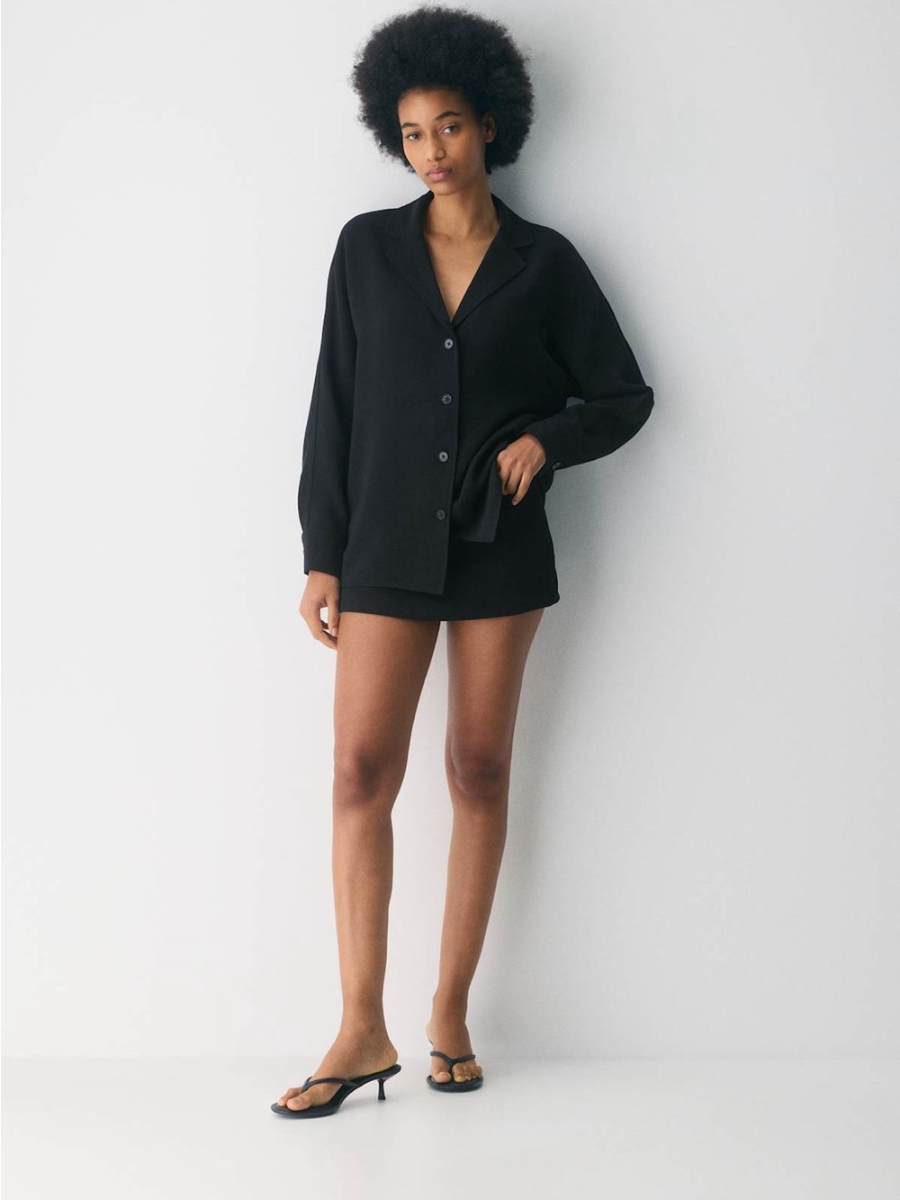 Babaton Olive Green Freeform Button-Up Relaxed Blouse